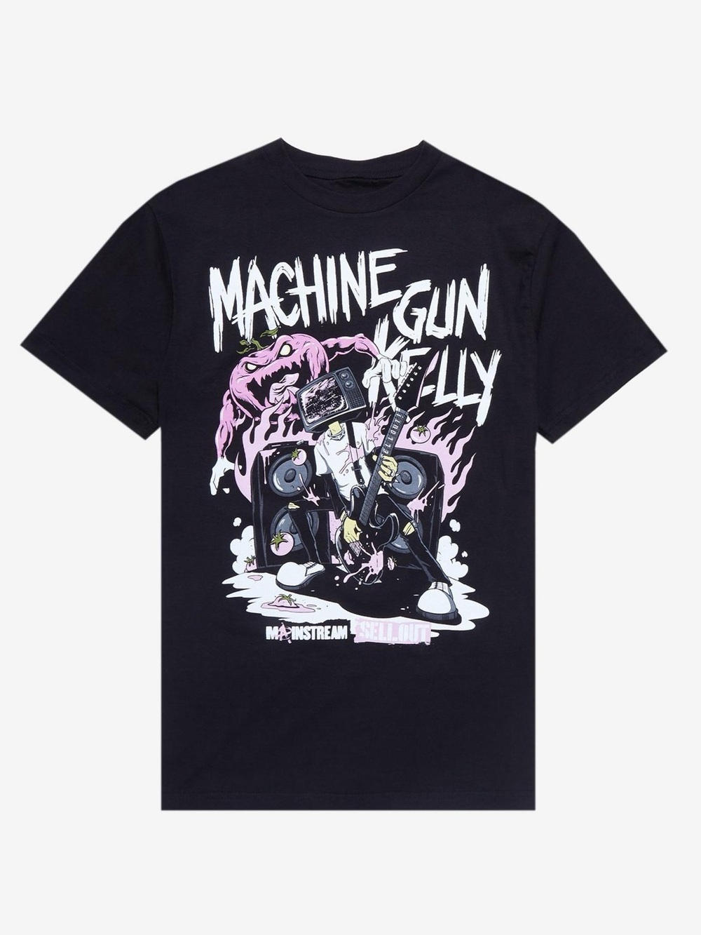 Machine Gun Kelly Mainstream Sellout TV Head T-Shirt. Heavyweight. Size large.
